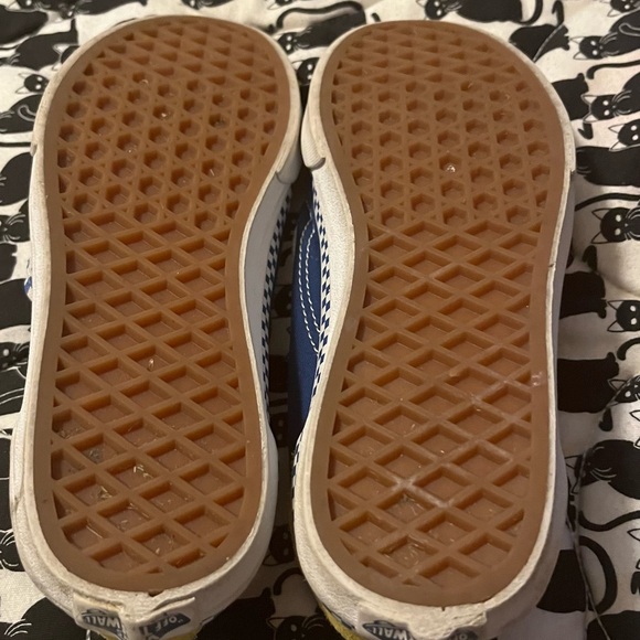 Vans Kids Size 3 Yellow and Blue Old School checkered laces shoes Sneakers - Picture 4 of 6